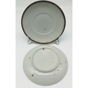 Dansk Saucers BROWN MIST Rondo Plate Denmark Rim Coffee Tea Cup Set of 2 A2